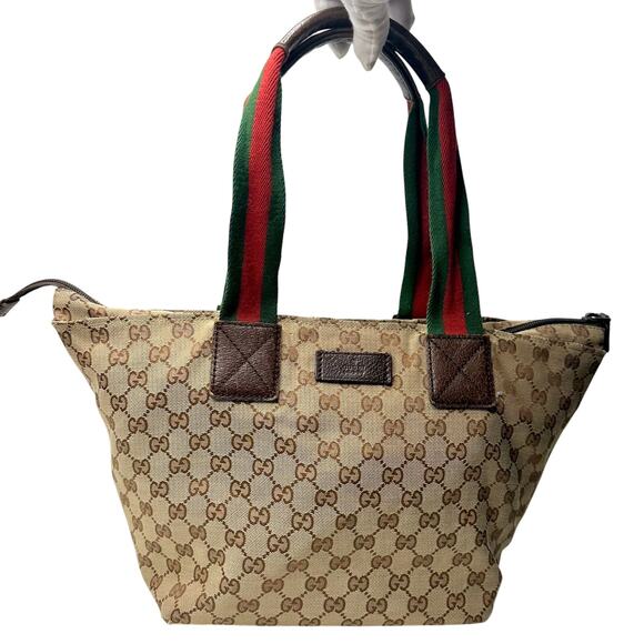 Gucci GG Canvas Web Sherry Line Tote Bag - Picture 1 of 14